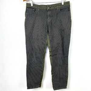 Prana Women's Long Cropped Pants Two Tone Striped Front Solid Back Size 10